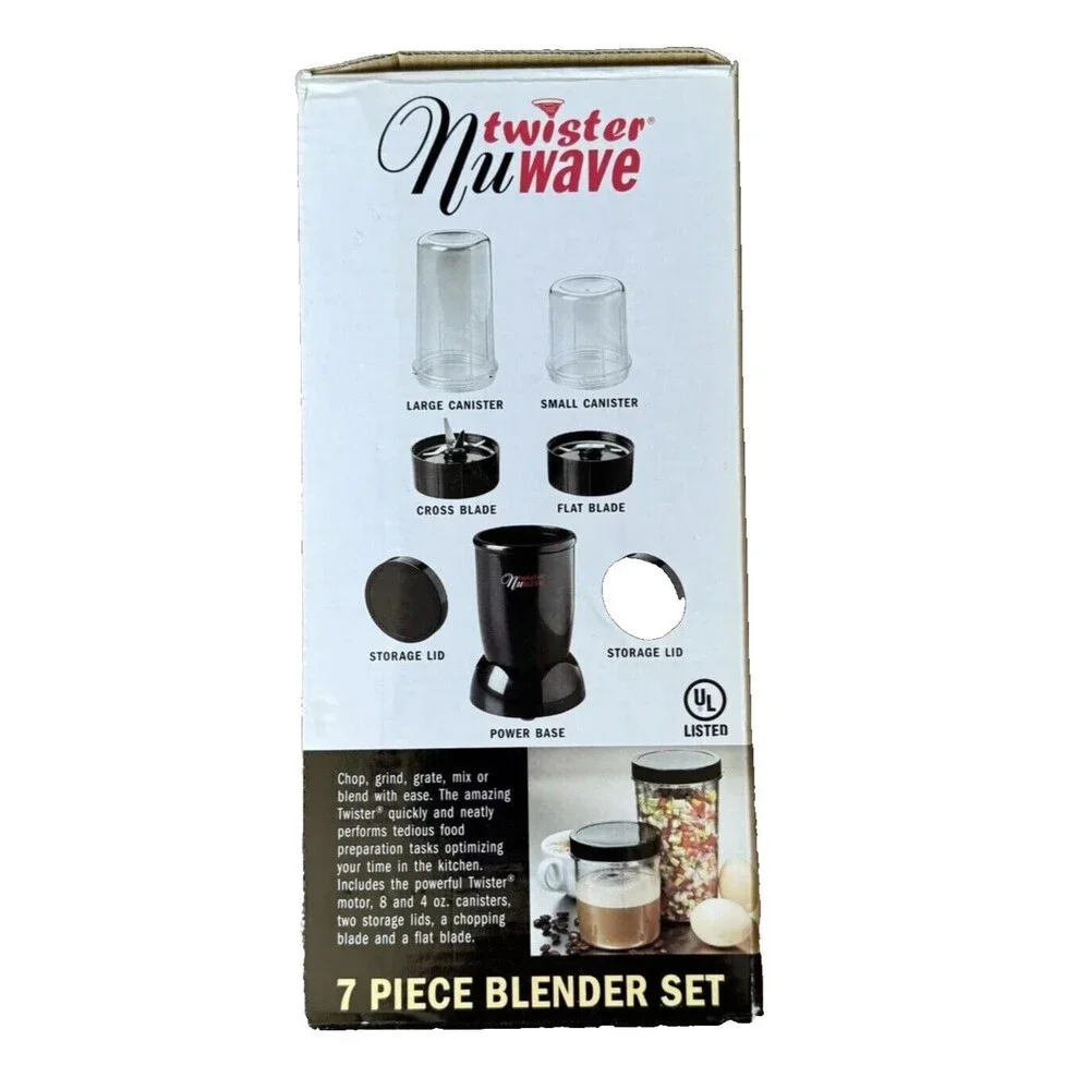Nuwave Twister 7 Piece Multi Purpose Mini Blender Black  As Seen on TV NEW Home